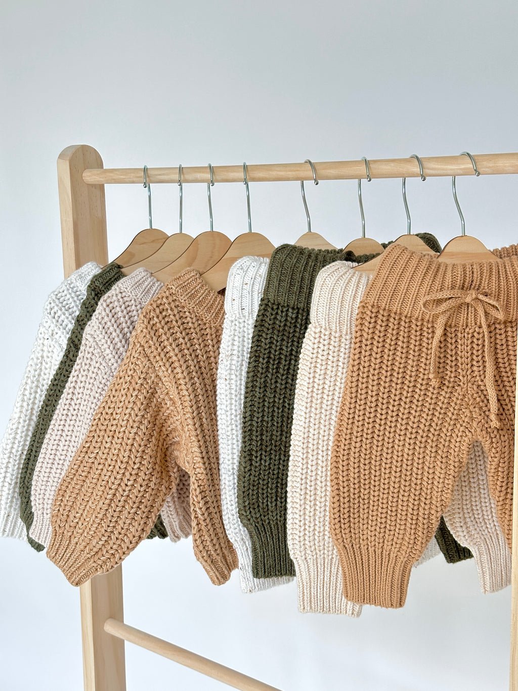 Olive Green & Cream Baby Wool Sweater & Pant Set – Imported Premium Winter Outfit main image 1