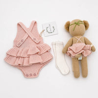 Baby Knit Romper Pink Cuddle Kind |  Evelyn Belarina 3pc set