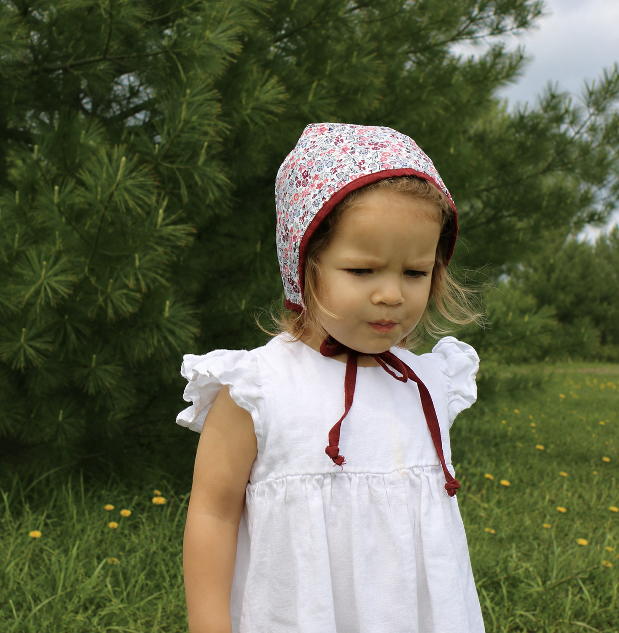 Dark Red Poppy Bonnet