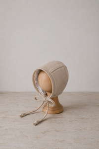 Tan Dotted Bonnet