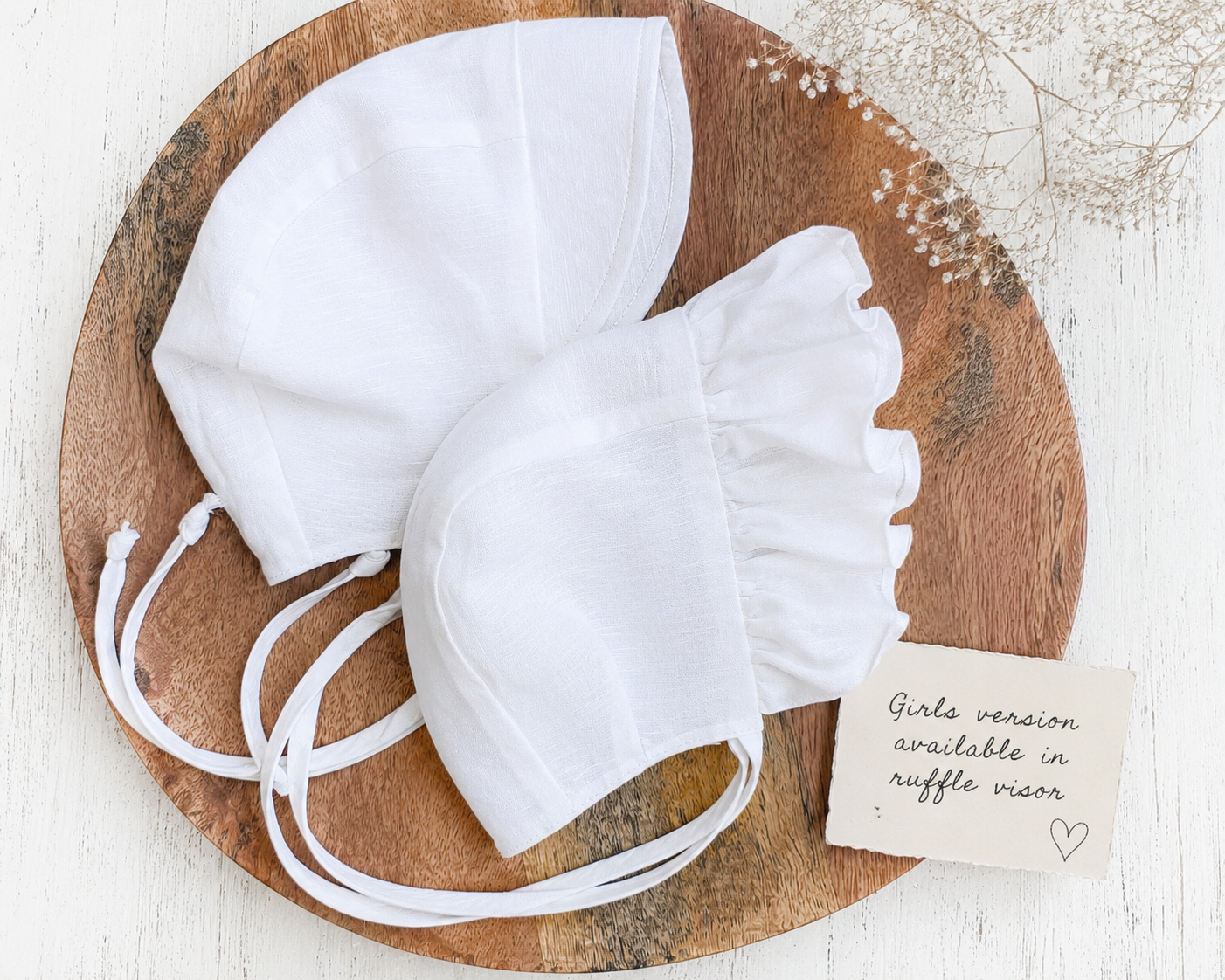 Linen Boys Bonnet with Visor