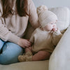 Cotton Knit Pom Beanie