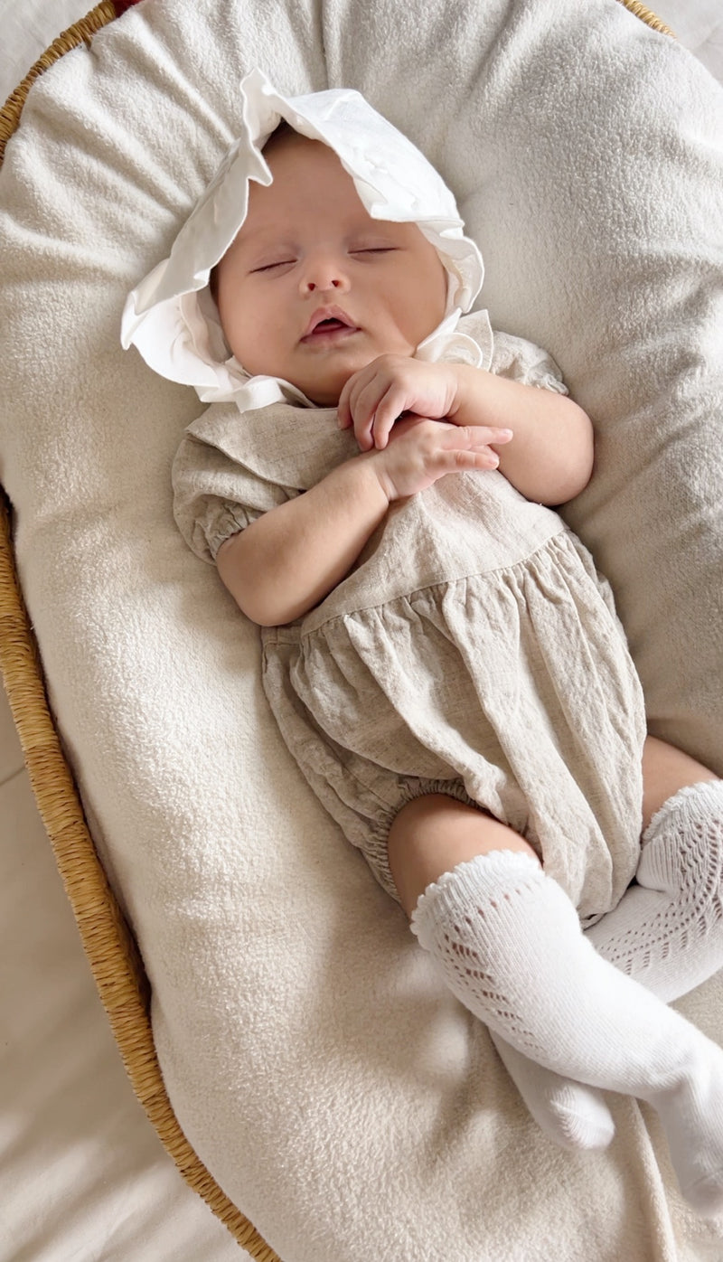 Ruffle Bonnet with Visor