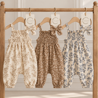 Maya Muslin Romper + Bow Headband