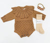 ZORI  3-Piece Knit Set | Romper + Bow +Socks