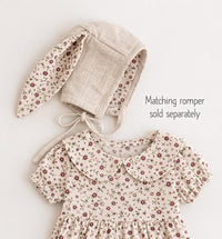 Floral Oat Linen Bunny Bonnet | EASTER Floral
