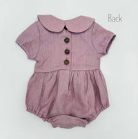 Allie Linen Bubble Romper 3pc Set | Lavender