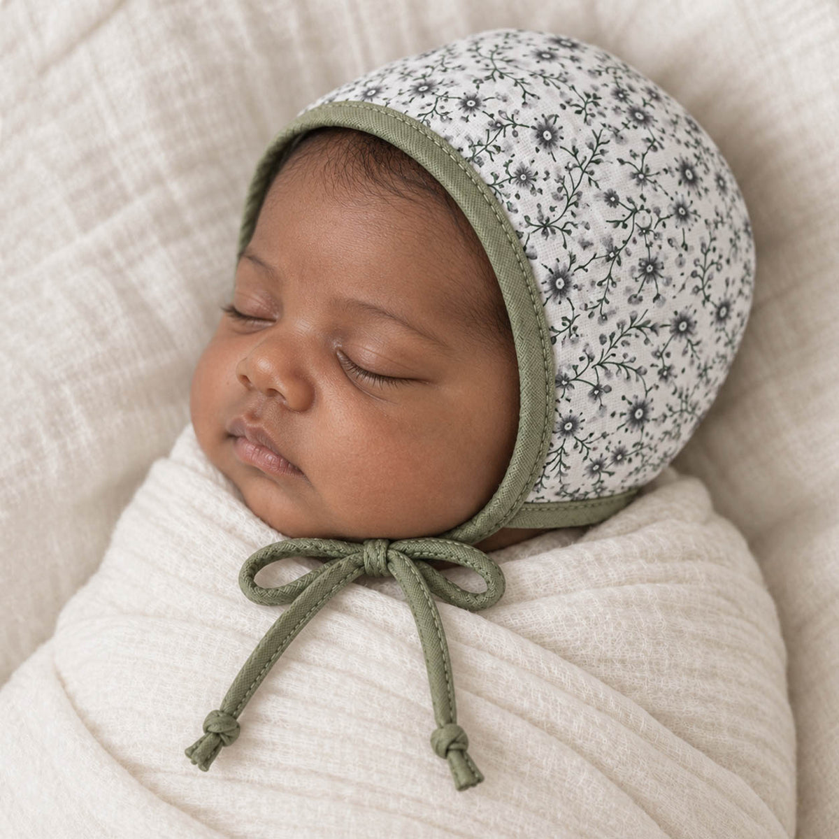 Reversible Linen Floral Allie Bonnet