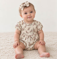 Anessa floral cotton Bubble Romper w/Bow
