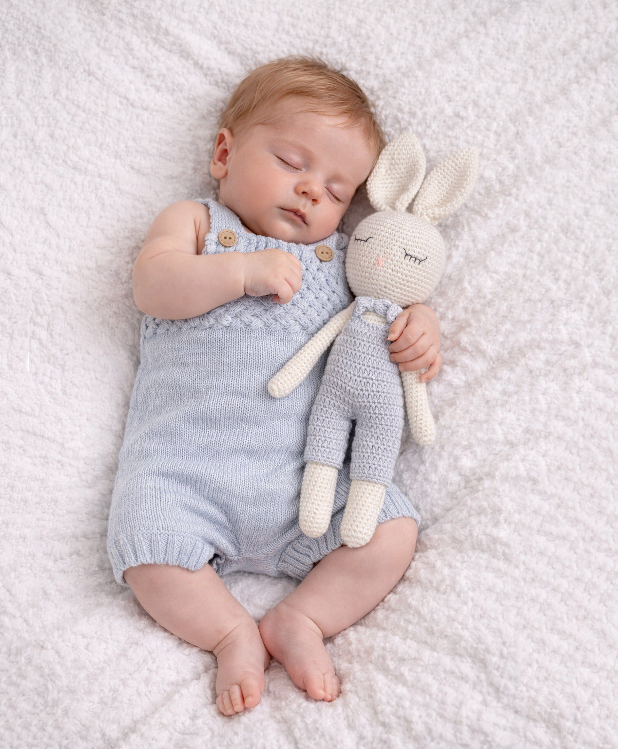 Sleepy Crochet Bunny Doll Standing Ears