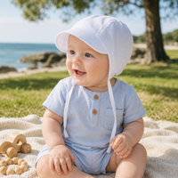Linen Boys Bonnet with Visor