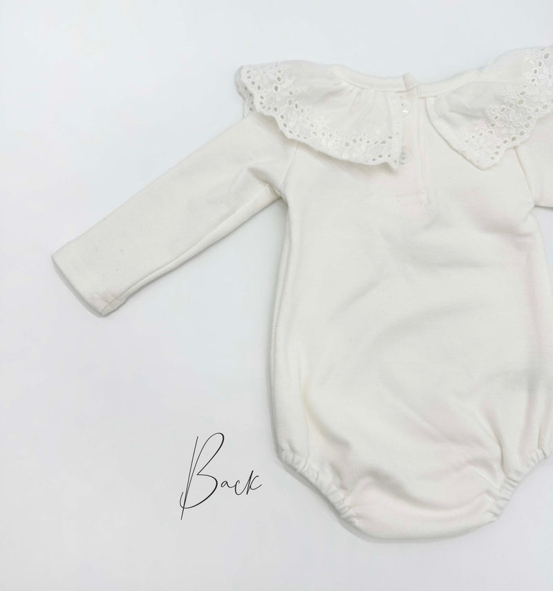 Ruffle Collar White Bodysuit One piece BROOKE