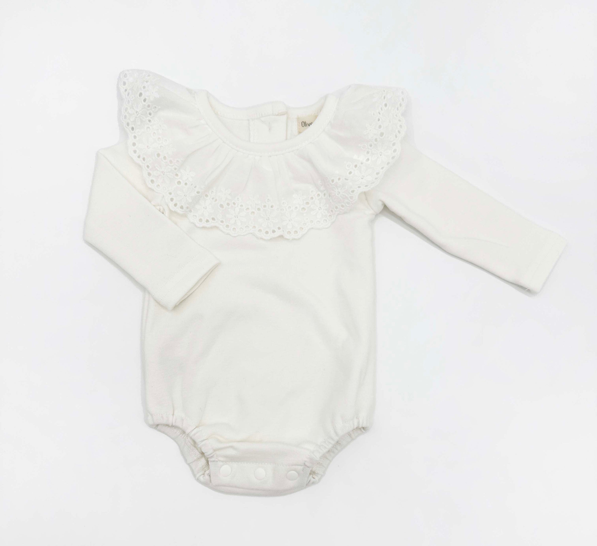 Ruffle Collar White Bodysuit One piece BROOKE