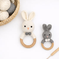Crochet Bunny Rattle Teether