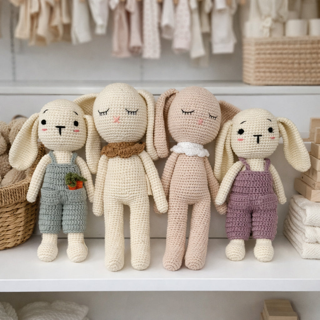 Crochet Easter Bunny Doll with Carrots | Violet and Henry