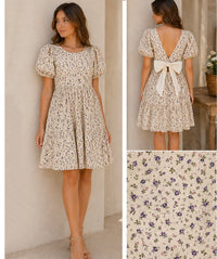 Cottagecore Floral Dress Mama and daughter sizes | Puff sleeve with Back Bow