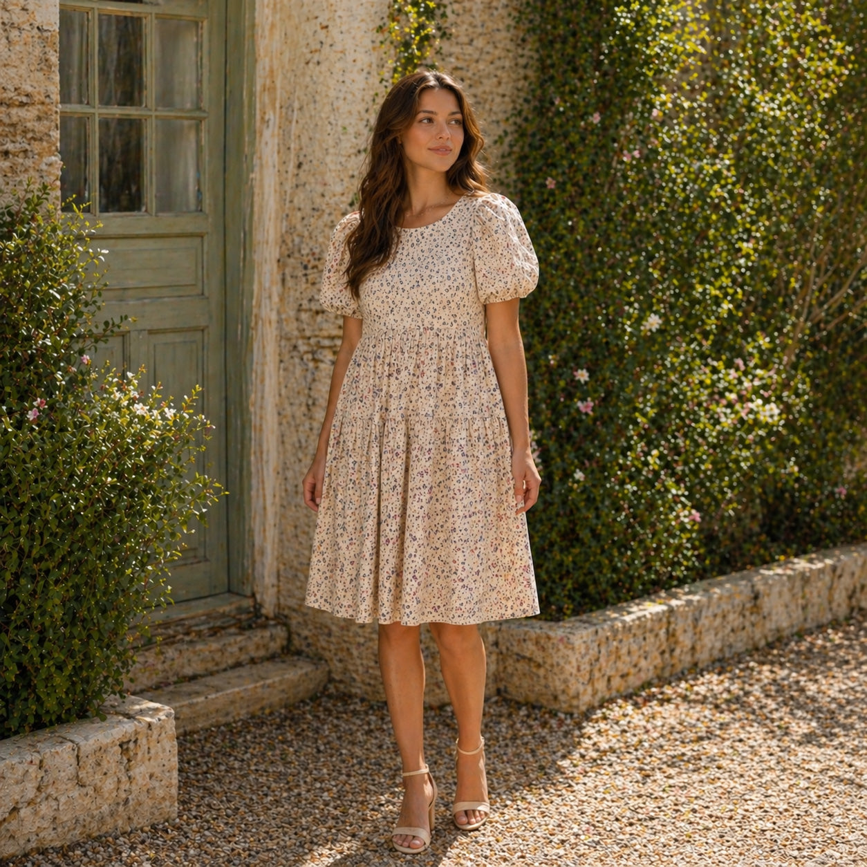 Cottagecore Floral Dress Mama and daughter sizes | Puff sleeve with Back Bow