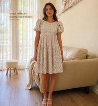 Cottagecore Floral Dress Mama and daughter sizes | Puff sleeve with Back Bow