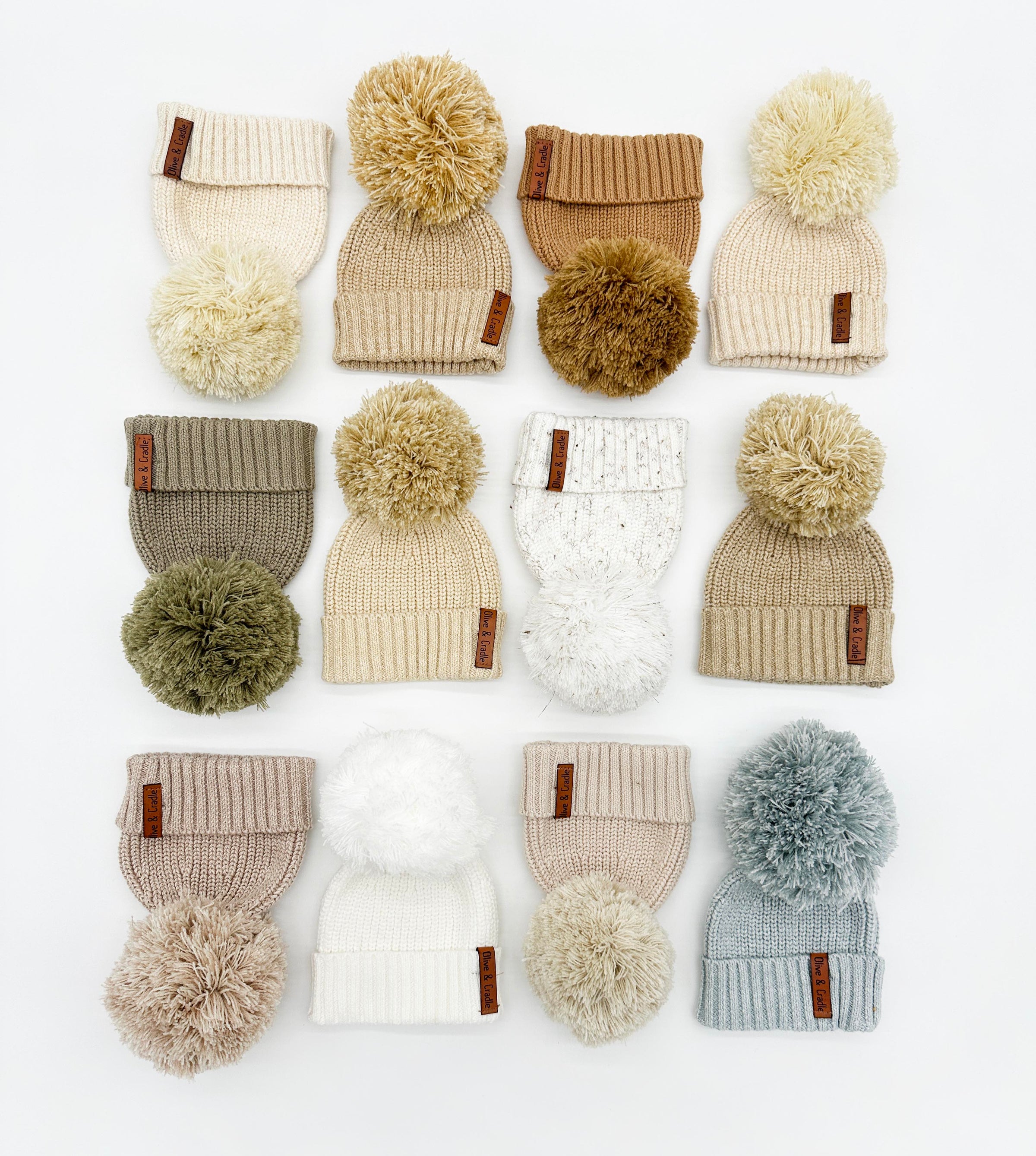 Cotton Knit Pom Beanie