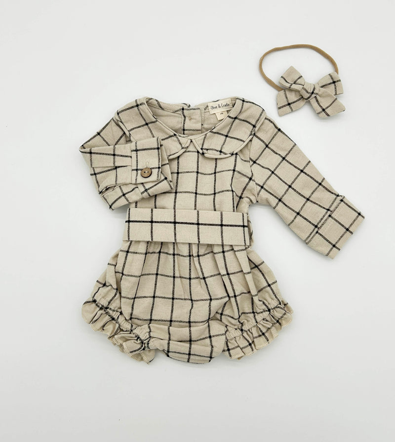 Plaid Cotton Romper