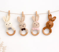 Crochet Bunny Rattle Teether