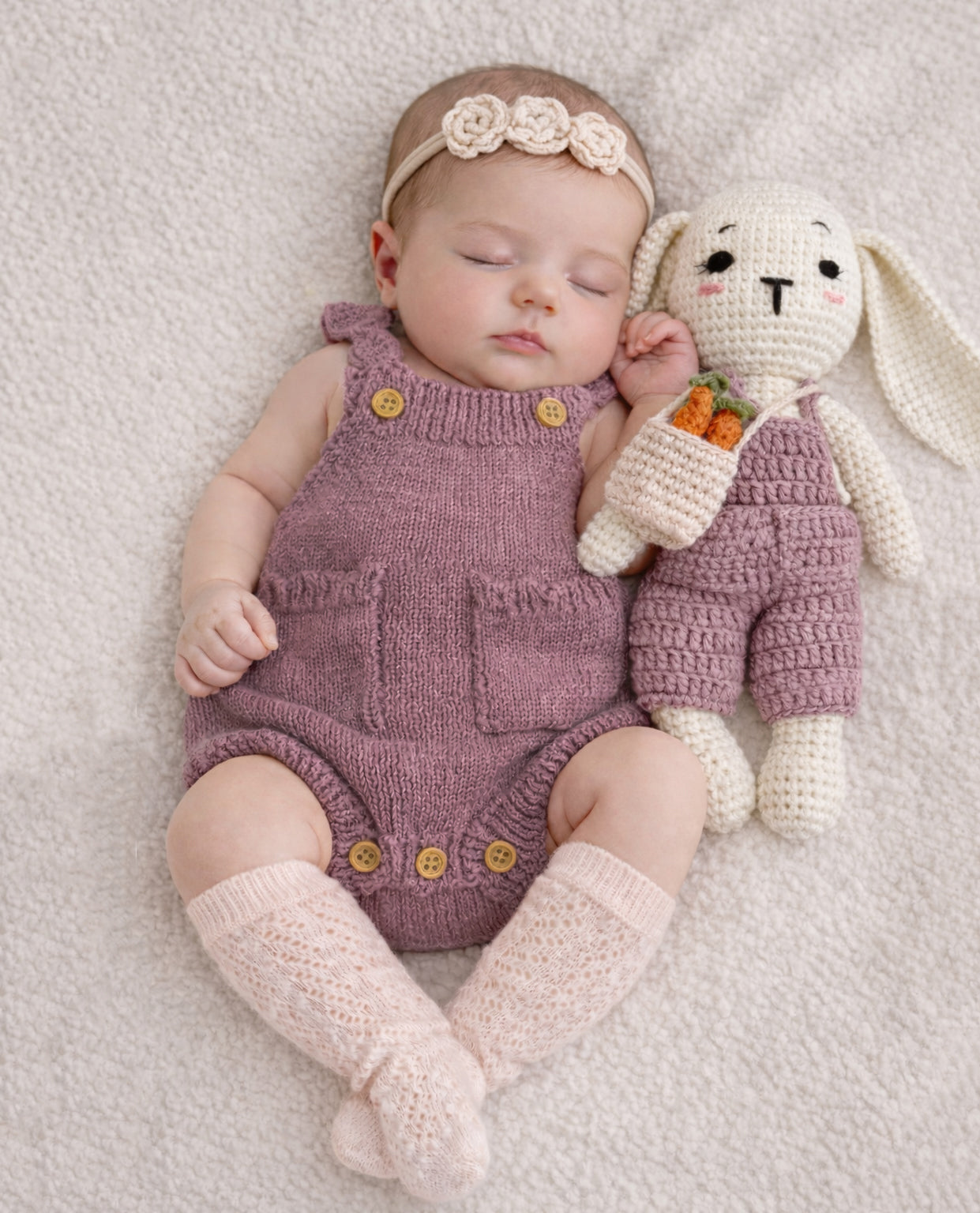Easter Romper 3pc set | Violet Apricot