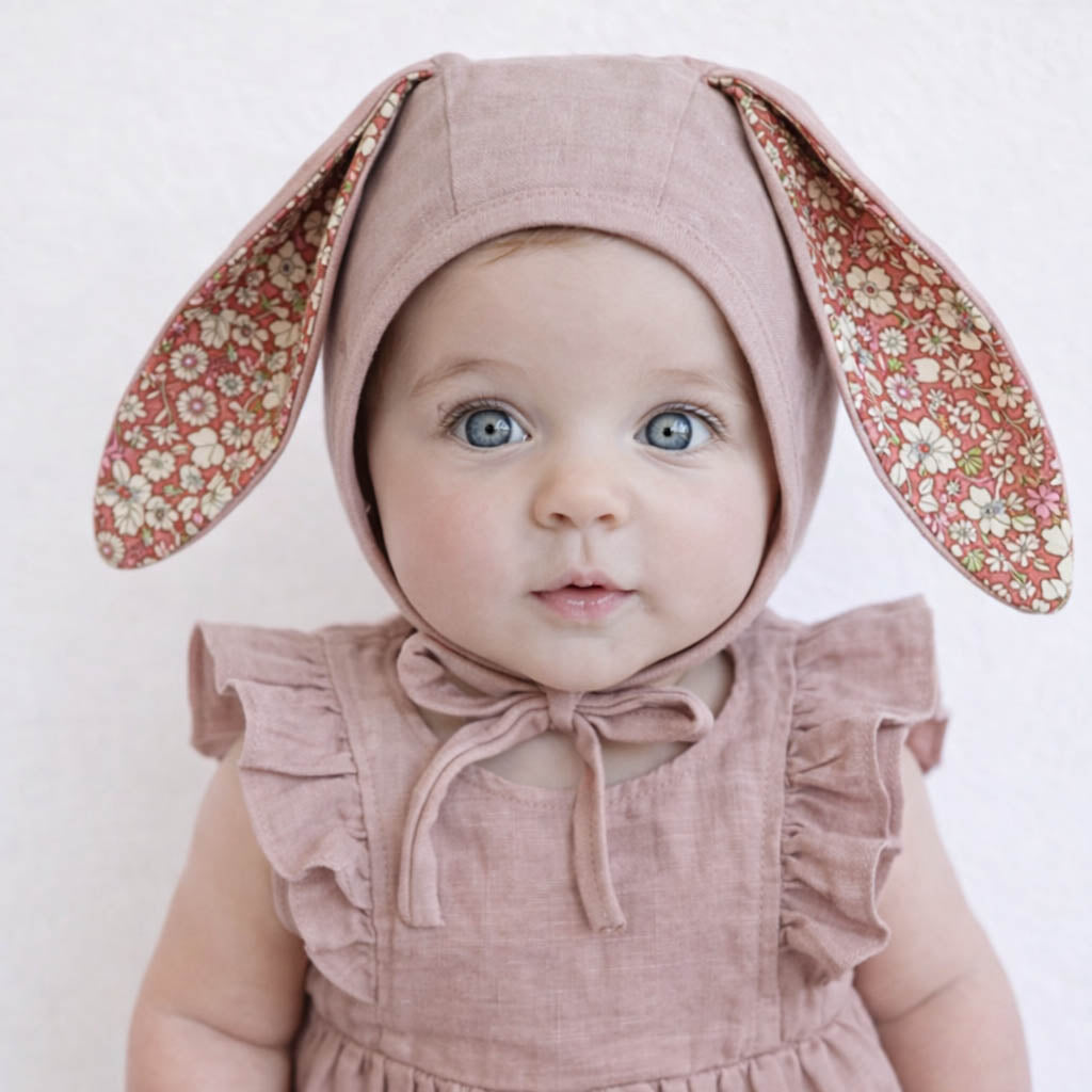 Gabriella Sleeveless Linen Romper 4pc Set | Discontinued* DUSTY pink