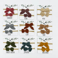 Crochet Hair Bow Tie Baby Headband 2pc set