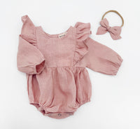 Gabriella Longsleeve Romper with Bow