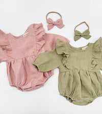 Gabriella Longsleeve Romper with Bow