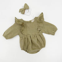 Gabriella Longsleeve Romper with Bow