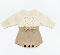 Cream Heart Romper Set