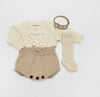 Cream Heart Romper Set