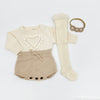 Cream Heart Romper Set