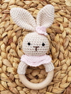 Natural Cotton Crochet Bunny Rattle