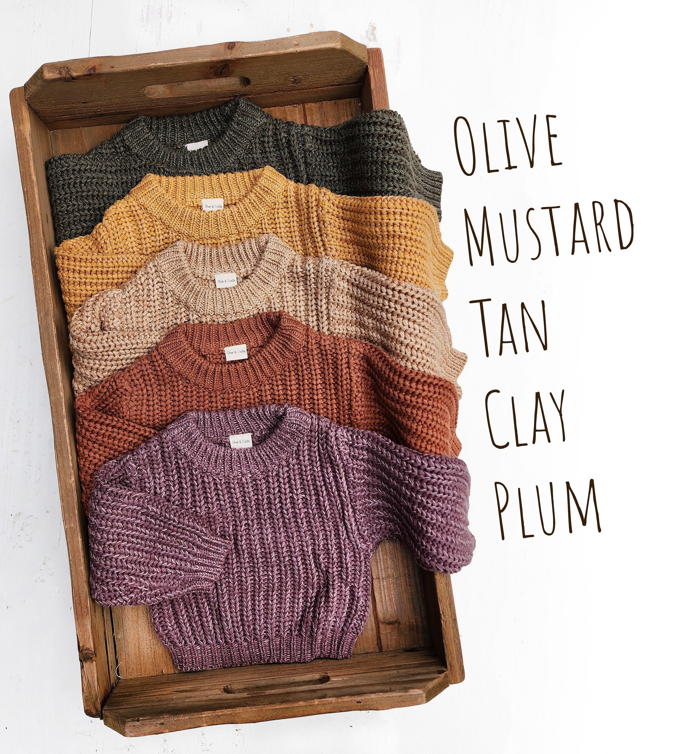 KIDS Chunky Knit Braided Sweater Cotton – Olive and Cradle
