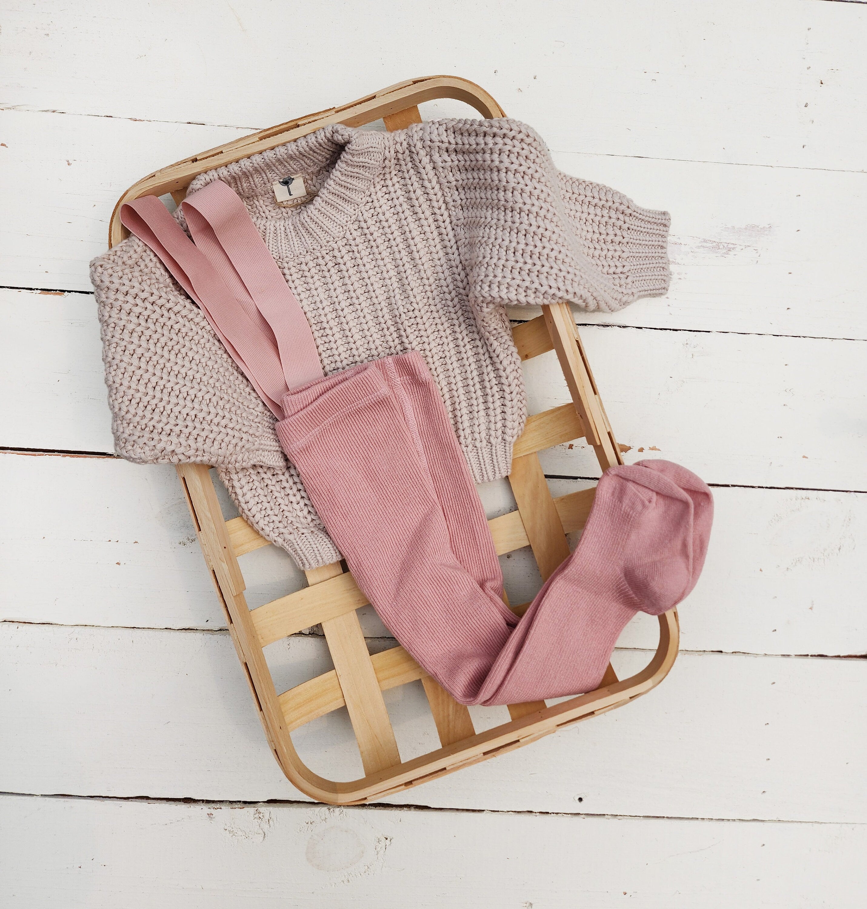 Ribbed Suspender Tights *D – Olive and Cradle