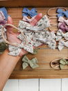 Baby matching bows on nylon | Linen Headband Bows