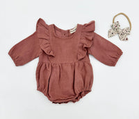 Gabriella Longsleeve Romper with Bow