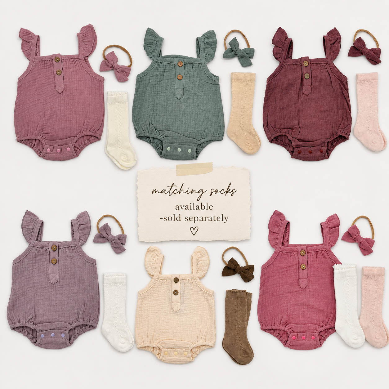 Muslin Bubble Romper + Bow | Isla