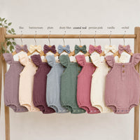 Muslin Bubble Romper + Bow | Isla