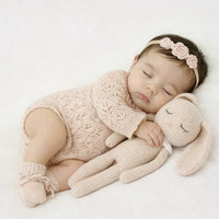 Cotton Lace Romper | Lacy Apricot Pink