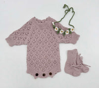 Lacy Easter Lilac Romper