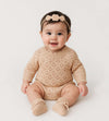 Leaf Lace Knit Baby Romper Set | LACY Apricot pink