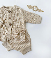 Hand knitted Pom Matalyn Set Oats