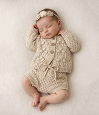 Hand knitted Pom Matalyn Set Oats