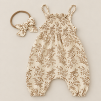 Maya Muslin Romper + Bow Headband