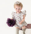 Milana Muslim Bubble Romper + Bow + socks | Floral 3pc set