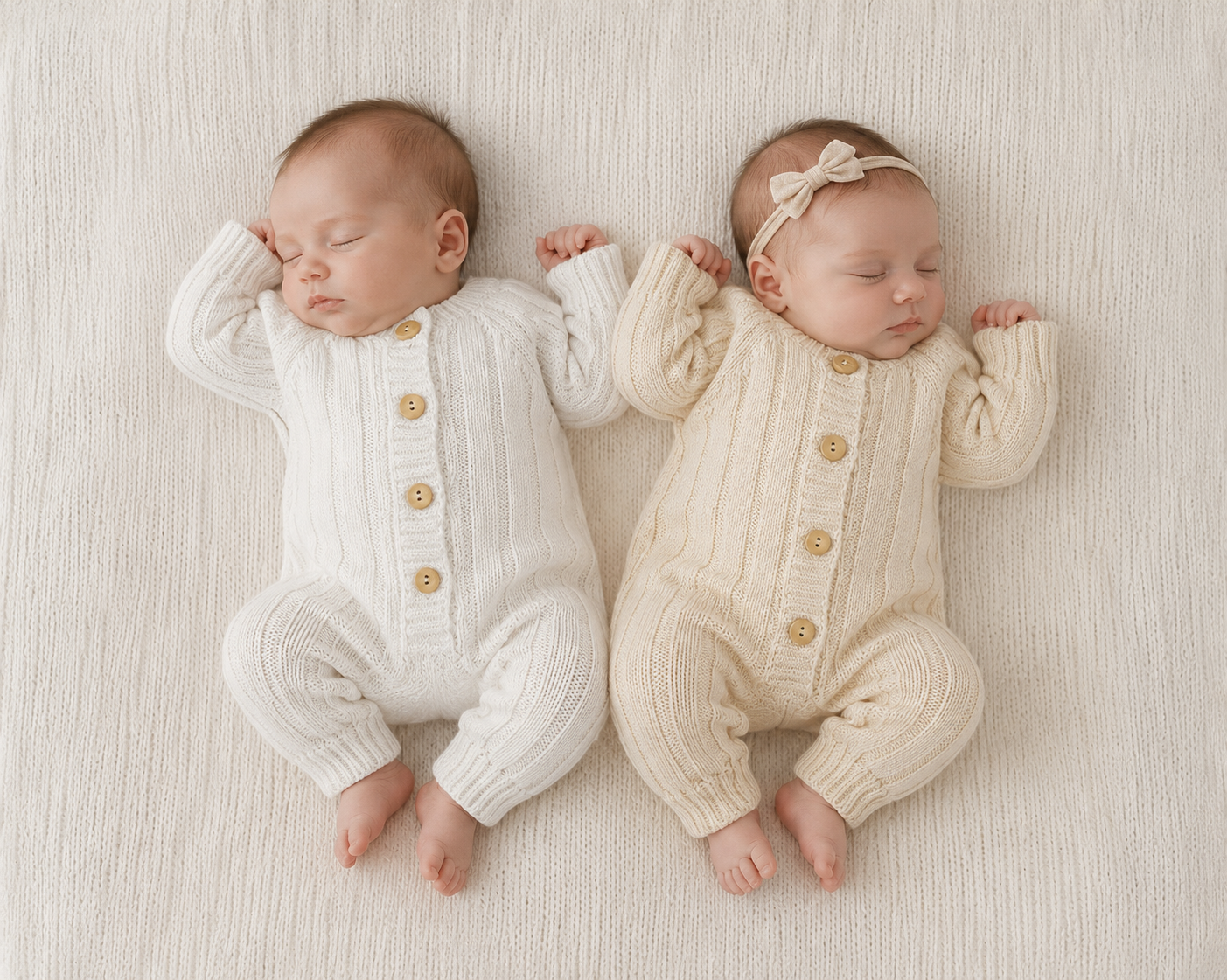 Milo Cotton Knit Jumpsuit 3pc SET | CREAM