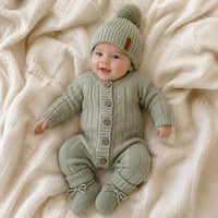 Milo Cotton Knit Jumpsuit 3pc SET | Sage